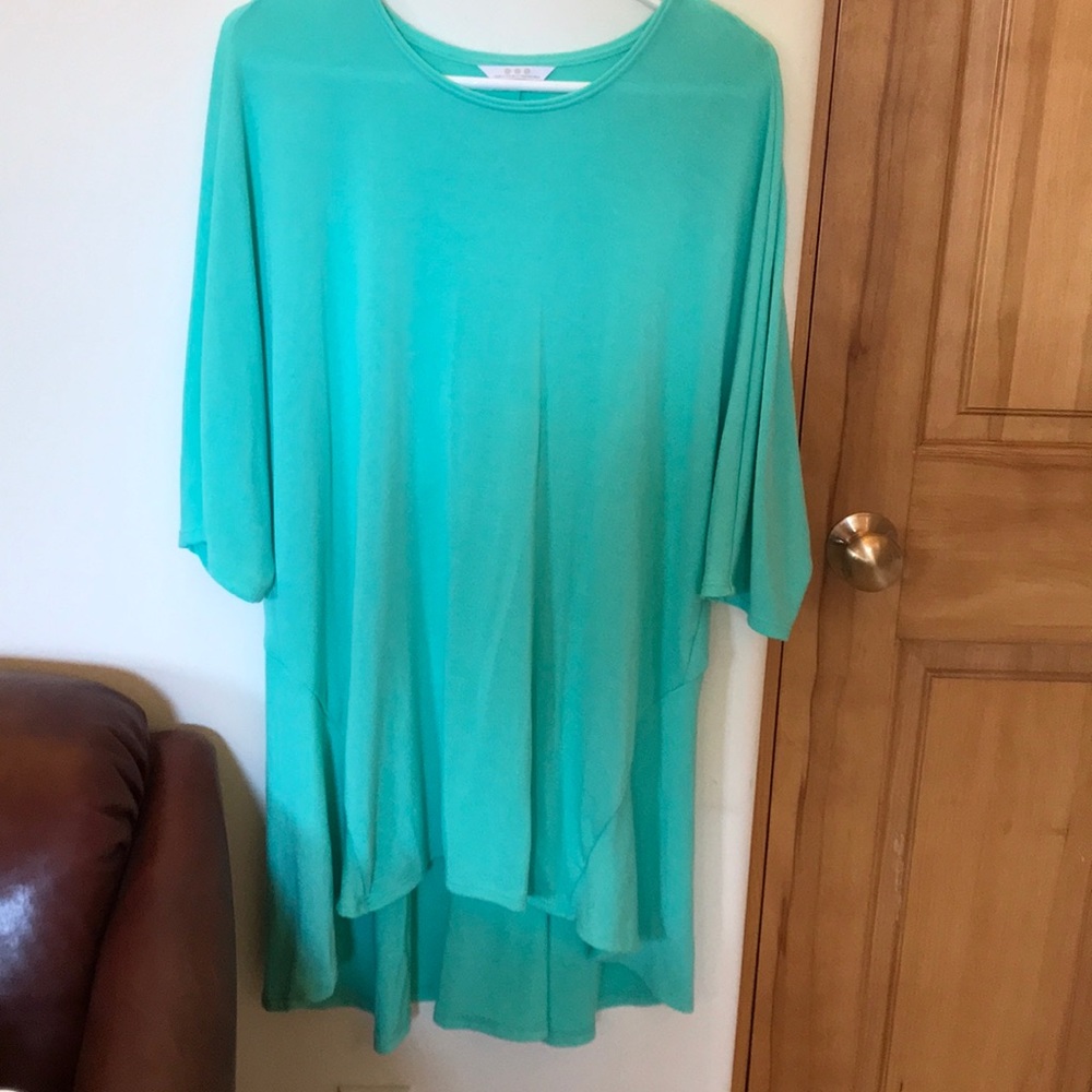 Three Dot Turquoise Hi Low Tunic